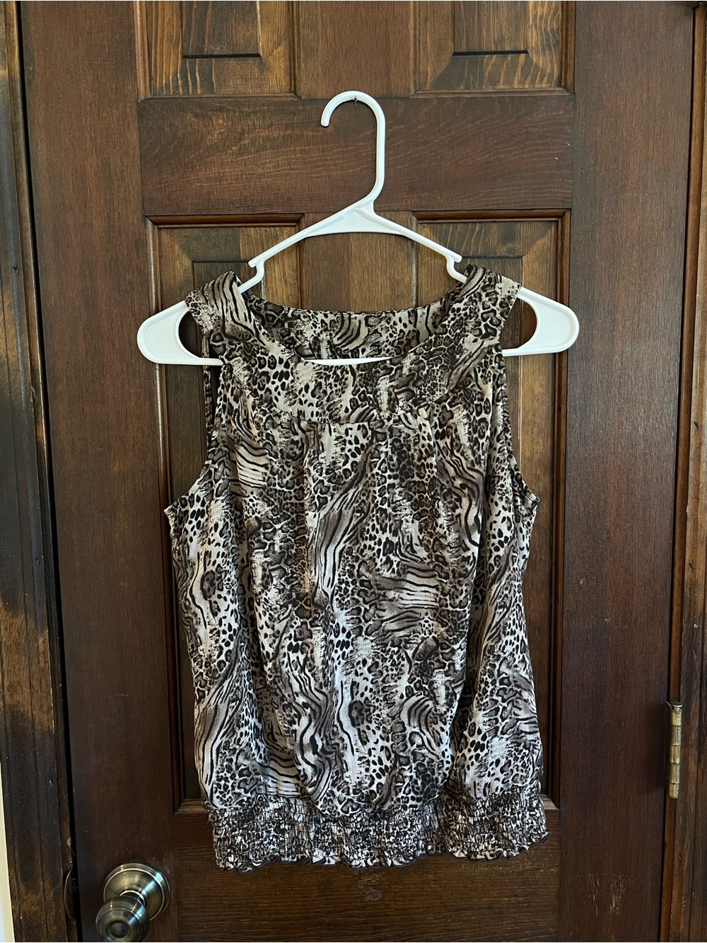 Vintage Y2K Halo by Heart Soul Animal Print Sleeveless Blouse Medium